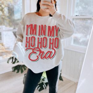 vintage christmas sweatshirt in my ho ho ho era trendy crewneck for women oversized grunge top with aesthetic design 0ahlv