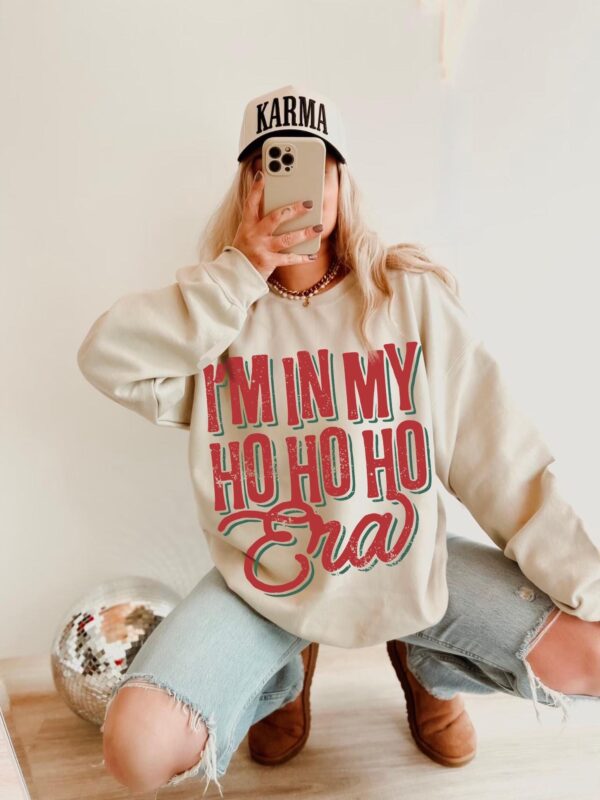 vintage christmas sweatshirt in my ho ho ho era trendy crewneck for women oversized grunge top with aesthetic design d461u