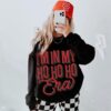 Vintage Christmas Sweatshirt In My Ho Ho Ho Era Trendy Crewneck for Women Oversized Grunge Top with Aesthetic Design