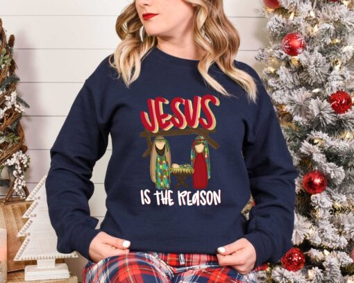 vintage christmas sweatshirt jesus is the reason for the season christian apparel with inspirational religious quotes 2fkh9 scaled