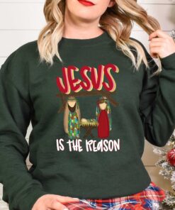 vintage christmas sweatshirt jesus is the reason for the season christian apparel with inspirational religious quotes pofmo scaled