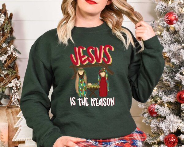 vintage christmas sweatshirt jesus is the reason for the season christian apparel with inspirational religious quotes pofmo scaled