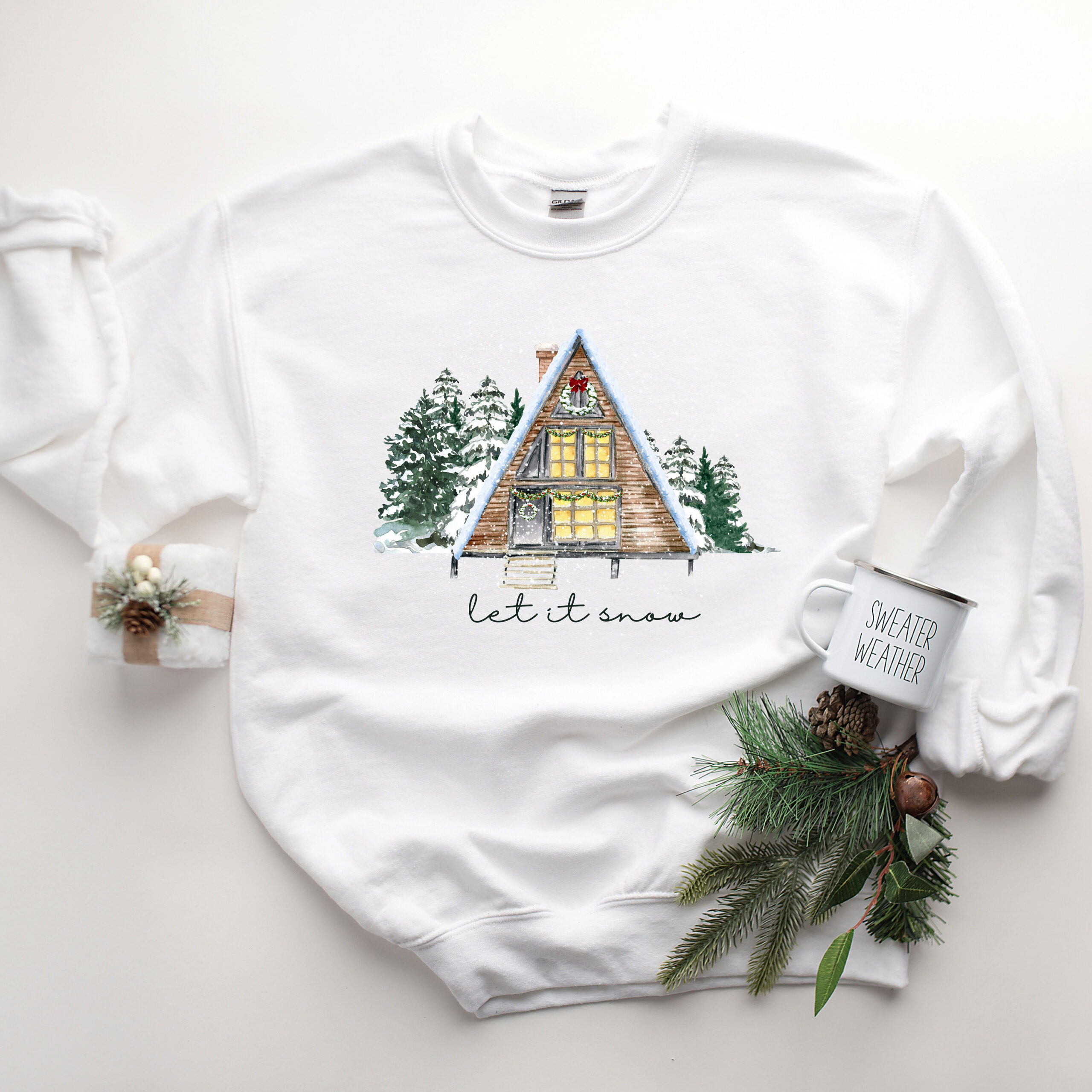 vintage christmas sweatshirt let it snow design cozy winter crewneck for holiday gatherings and cottagecore style hpcxi scaled