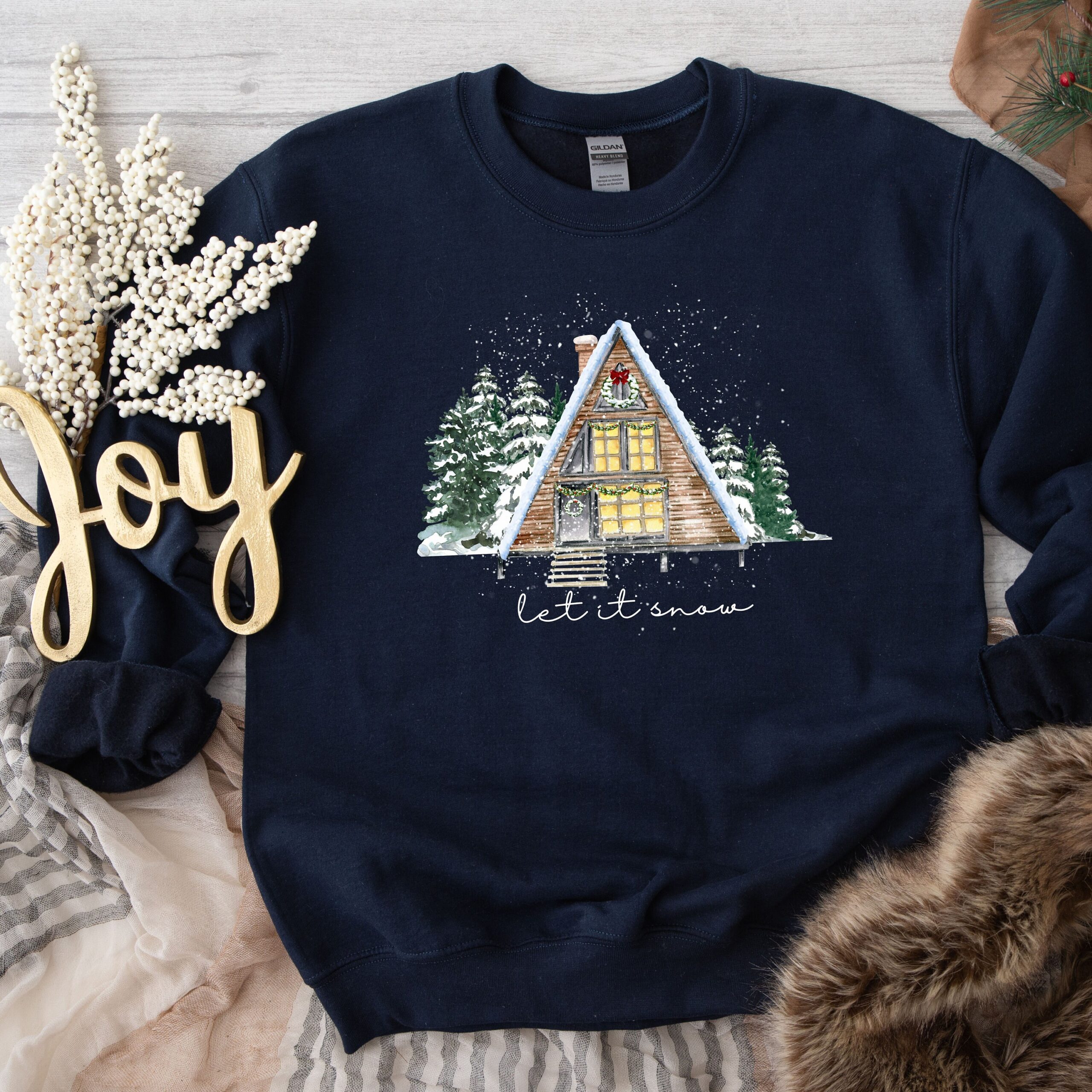 vintage christmas sweatshirt let it snow design cozy winter crewneck for holiday gatherings and cottagecore style xwfhv scaled