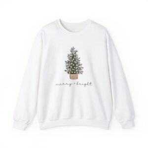 vintage christmas sweatshirt merry and bright crewneck with christmas tree lights for holiday and winter wear bf5eu