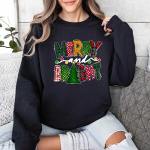 vintage christmas sweatshirt merry and bright design comfortable family hoodies for women ideal for holiday gatherings rxwjr scaled