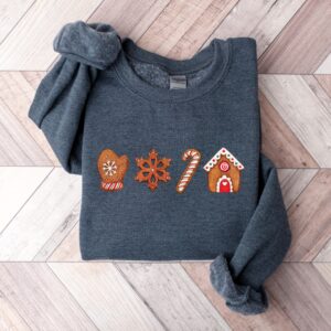 vintage christmas sweatshirt merry and bright design gingerbread cookies crewneck trendy holiday apparel for festive celebrations ikg2f