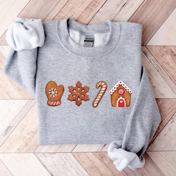 vintage christmas sweatshirt merry and bright design gingerbread cookies crewneck trendy holiday apparel for festive celebrations pdwgd scaled