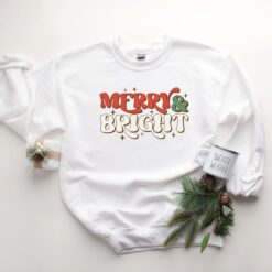 vintage christmas sweatshirt merry and bright design plus size holiday t shirt for women comfortable and stylish christmas apparel 7xjml scaled