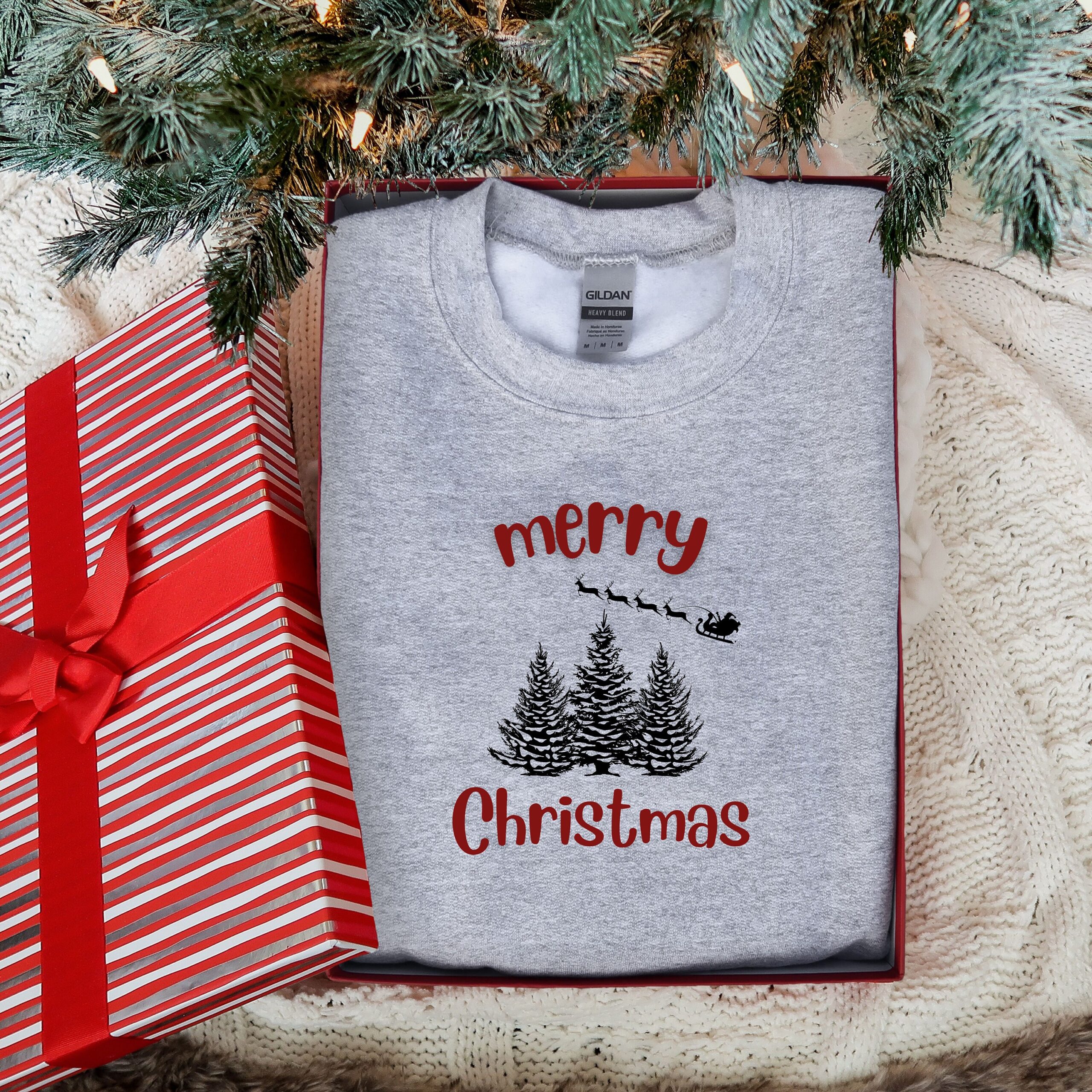vintage christmas sweatshirt merry and bright design with christmas tree plus size options for comfortable holiday wear tdsum scaled