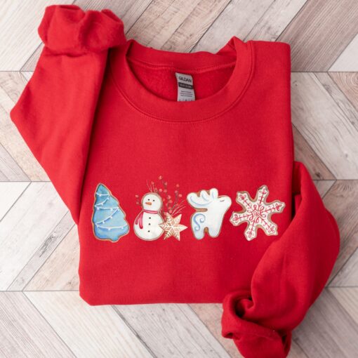 vintage christmas sweatshirt merry and bright design with gingerbread cookies print comfortable crewneck style ln4ja scaled