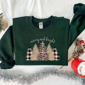 vintage christmas sweatshirt merry and bright tree design with leopard pattern for halloween and holiday celebrations vza8n scaled