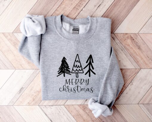 vintage christmas sweatshirt minimalist drawing design comfortable crewneck for women funny christmas shirts and apparel jztpz