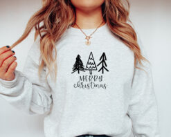 vintage christmas sweatshirt minimalist drawing design comfortable crewneck for women funny christmas shirts and apparel nmcol