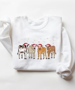 vintage christmas sweatshirt mooey christmas crewneck featuring highland cows and farm animal design for a country christmas look pqazq