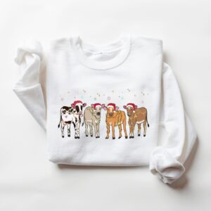 vintage christmas sweatshirt mooey christmas crewneck featuring highland cows and farm animal design for a country christmas look pqazq