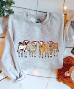 vintage christmas sweatshirt mooey christmas crewneck featuring highland cows and farm animal design for a country christmas look rrffh