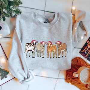 vintage christmas sweatshirt mooey christmas crewneck featuring highland cows and farm animal design for a country christmas look rrffh