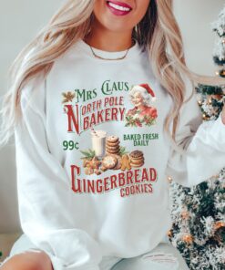 vintage christmas sweatshirt mrs claus gingerbread bakery design with retro style for baking cookies and holiday celebrations akpkm