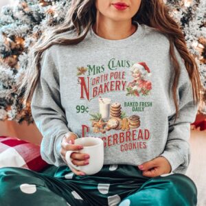 vintage christmas sweatshirt mrs claus gingerbread bakery design with retro style for baking cookies and holiday celebrations wv0uw