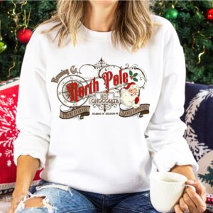 vintage christmas sweatshirt north pole brewing co retro santa design for winter parties and holiday celebrations rnfpr