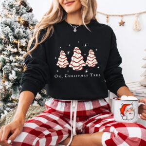 vintage christmas sweatshirt oh christmas tree design with merry and bright theme for winter celebrations svlsp