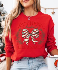 vintage christmas sweatshirt out there lookin like a snack with fun holiday design and cozy feel for festive gatherings iznwg scaled