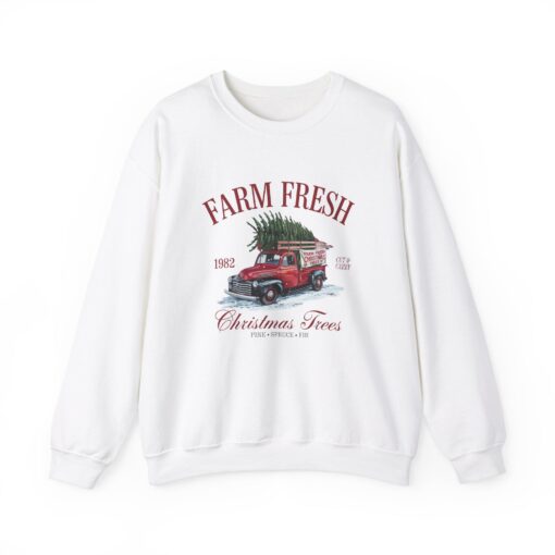 vintage christmas sweatshirt retro farm fresh trees design soft crewneck apparel for holiday celebrations ffwou