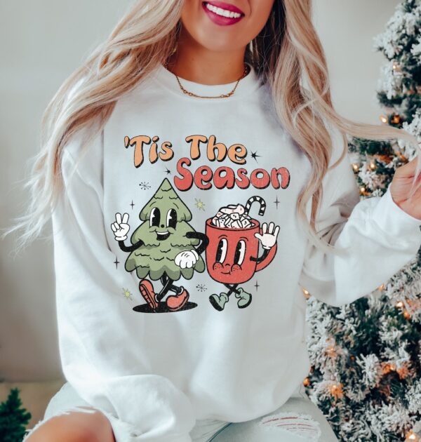 vintage christmas sweatshirt retro holiday design comfortable fit for festive celebrations eqy5e