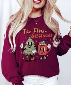 vintage christmas sweatshirt retro holiday design comfortable fit for festive celebrations gweyb