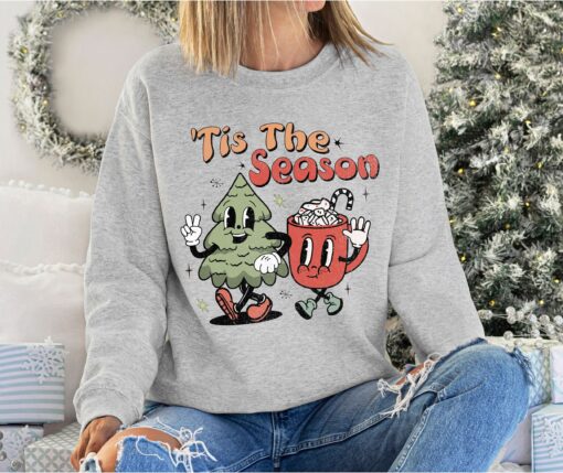 vintage christmas sweatshirt retro holiday design comfortable fit for festive celebrations mqwb5