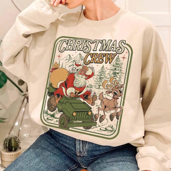 vintage christmas sweatshirt retro santa claus design family hoodie for holiday gatherings comfortable and stylish apparel 0s4be