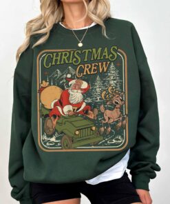 vintage christmas sweatshirt retro santa claus design family hoodie for holiday gatherings comfortable and stylish apparel m6n1q