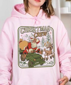 vintage christmas sweatshirt retro santa claus design family hoodie for holiday gatherings comfortable and stylish apparel on3vt