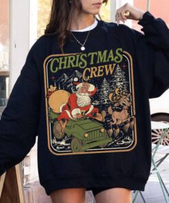 vintage christmas sweatshirt retro santa claus design family hoodie for holiday gatherings comfortable and stylish apparel wyie8