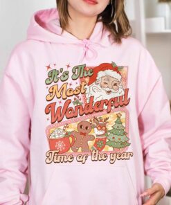 vintage christmas sweatshirt retro santa claus design featuring hot cocoa and gingerbread elements for holiday comfort sgjqd