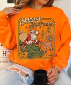 vintage christmas sweatshirt retro santa claus hoodie with christmas tree design for holiday celebrations and festive outfits jsdwk