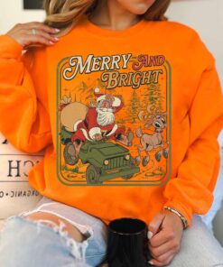 vintage christmas sweatshirt retro santa claus hoodie with family design and classic christmas tree graphic 9xdcb