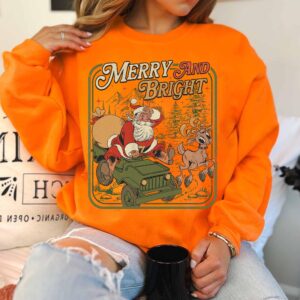 vintage christmas sweatshirt retro santa claus hoodie with family design and classic christmas tree graphic 9xdcb