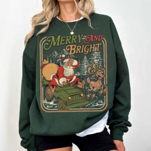 vintage christmas sweatshirt retro santa claus hoodie with family design and classic christmas tree graphic glvlq