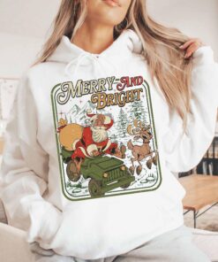 vintage christmas sweatshirt retro santa claus hoodie with family design and classic christmas tree graphic txsqi