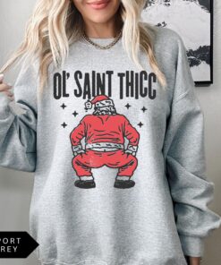 vintage christmas sweatshirt retro santa design funny ol saint thicc womens holiday apparel trendy comfortable style askyv