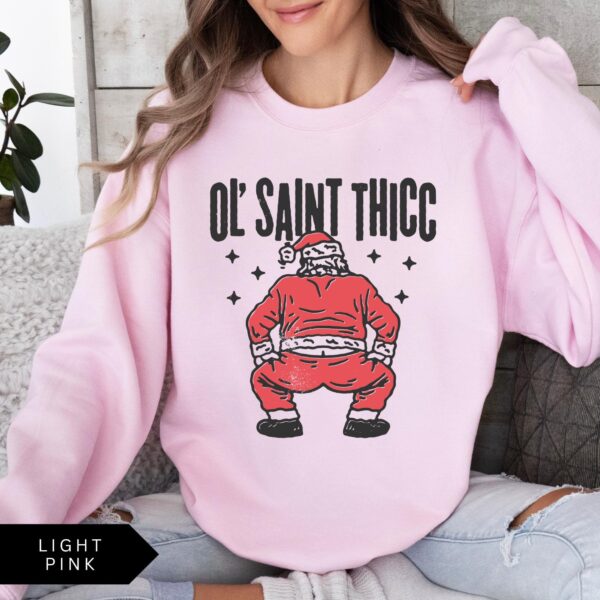 vintage christmas sweatshirt retro santa design funny ol saint thicc womens holiday apparel trendy comfortable style kj3co