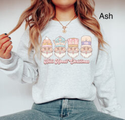 vintage christmas sweatshirt retro santa design oversized holiday shirt for fun festive celebrations and nutcracker themes ayqzn
