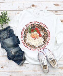 vintage christmas sweatshirt retro santa design with cheetah print for a unique holiday look and comfortable fit mdhlr