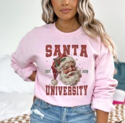 vintage christmas sweatshirt retro santa university design comfortable fit for women ibmte