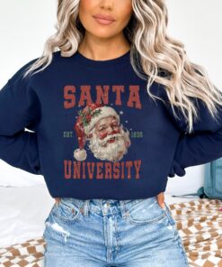 vintage christmas sweatshirt retro santa university design comfortable fit for women u2zn6