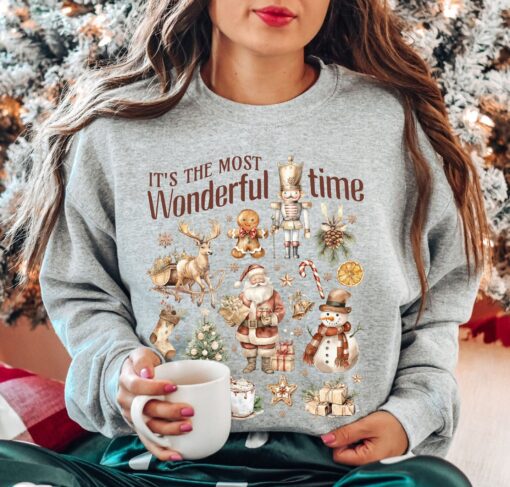 vintage christmas sweatshirt rustic retro design holiday sweater with fun doodles for a unique festive look grzyb