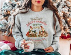 vintage christmas sweatshirt santa workshop design retro style nostalgic christmas shirt for holiday celebrations and festive gatherings ricss scaled