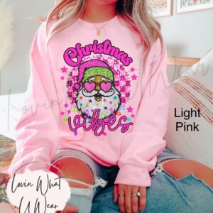 vintage christmas sweatshirt sparkle santa with sunglasses oversized retro top for holiday vibes and festive style ftnh1